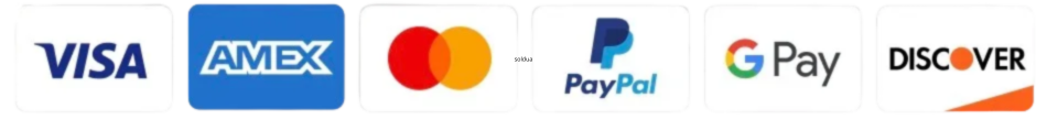 Zahlungsarten: Visa, American Express, Mastercard, PayPal, Google Pay, Discover