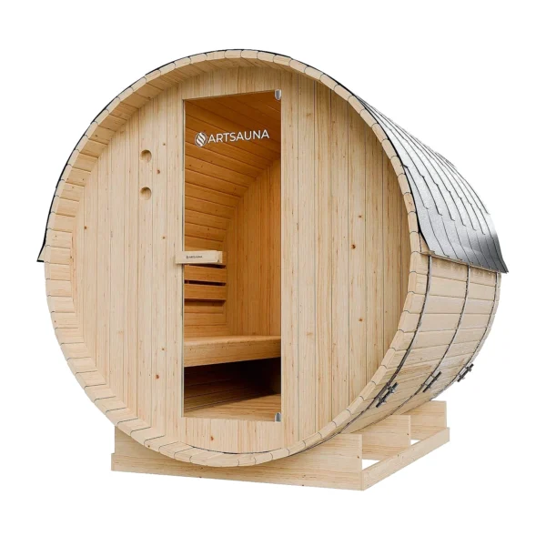 Artsauna Spitzbergen 220 Fasssauna für 6 Personen mit 8-kW-Ofen